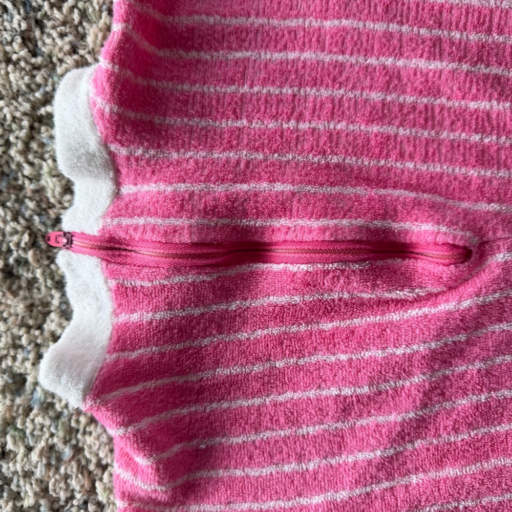 Vintage Carters Baby Girl Onepiece Romper Pink Striped Sz Large 12-18 M - Picture 6 of 7